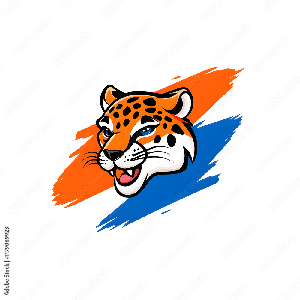 Obraz premium Simple leopard head illustration. Leopard head badge emblem logo icon isolated on white