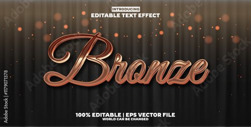 Bronze editable text effect in modern trend style