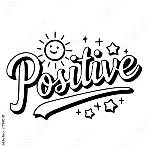 Cute lettering "Positive"