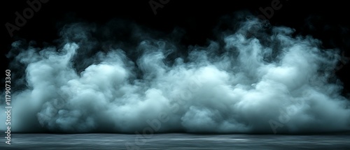 Blue smoke effect on black background.