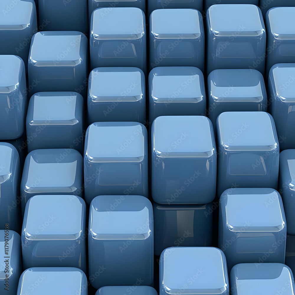 Blue Glossy Cubes 3D Abstract Background Blue Glossy Cubes 3D Abstract Background