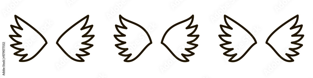 Obraz premium Wings icons set. Simple set of wings vector icons.