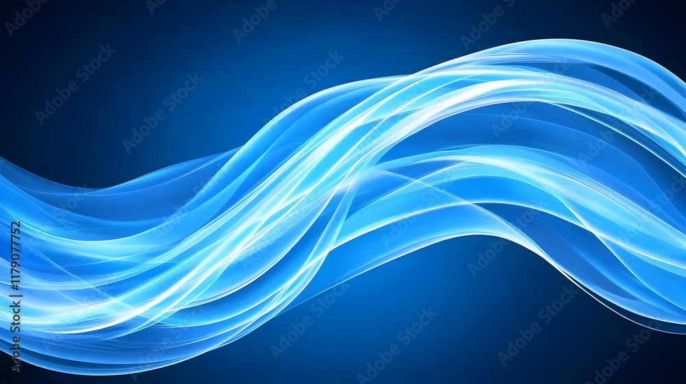 Fototapeta premium Abstract Blue Wave Background Illustration