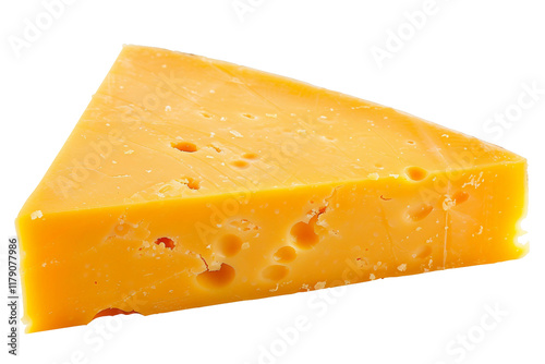 Smooth and creamy colby jack cheese slice isolated on transparent background photo