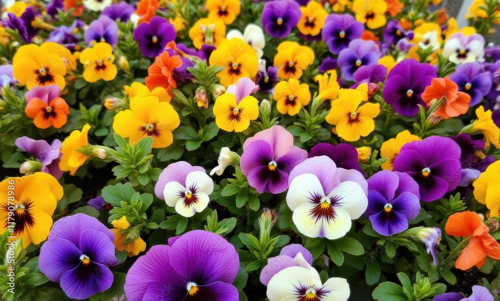 Vibrant flowers in various colors