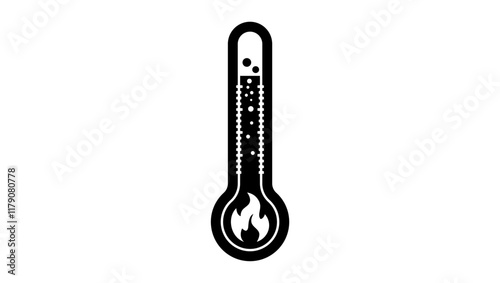 hot thermometer , black isolated silhouette