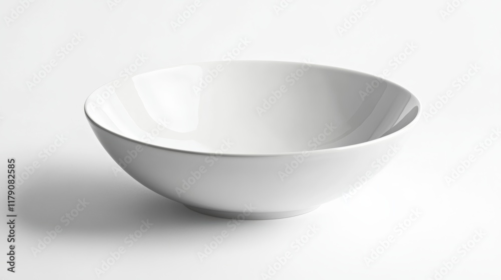 A ceramic bowl with a smooth finish, displayed on a clean white backdrop A ceramic bowl with a smooth finish, displayed on a clean white backdrop