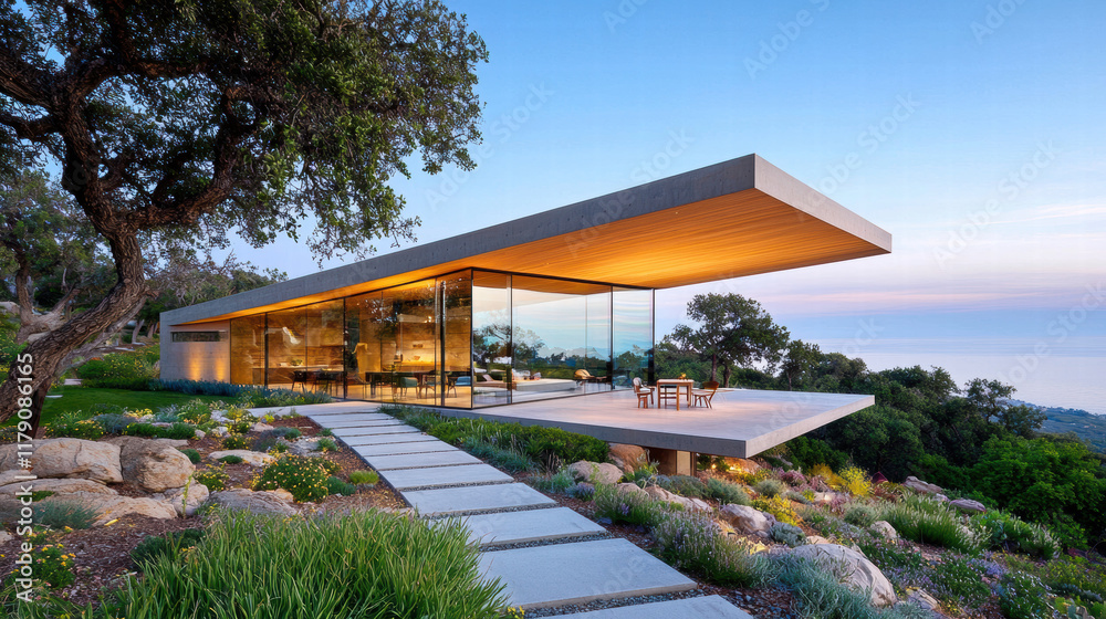 modern house with minimalist design and stunning landscape views modern house with minimalist design and stunning landscape views