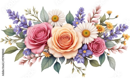 Colorful floral arrangement with roses