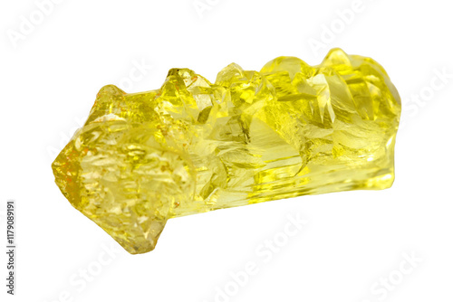 Beryl heliodor mineral stone on white background close up. photo