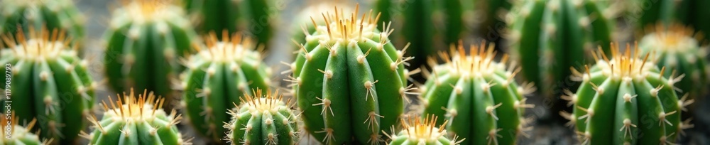 Small, round cactus with soft, green leaves and spines, small cactus, golden barrel cactus, nature Small, round cactus with soft, green leaves and spines, small cactus, golden barrel cactus, nature