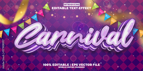 Festival Carnival editable text effect in modern trend style