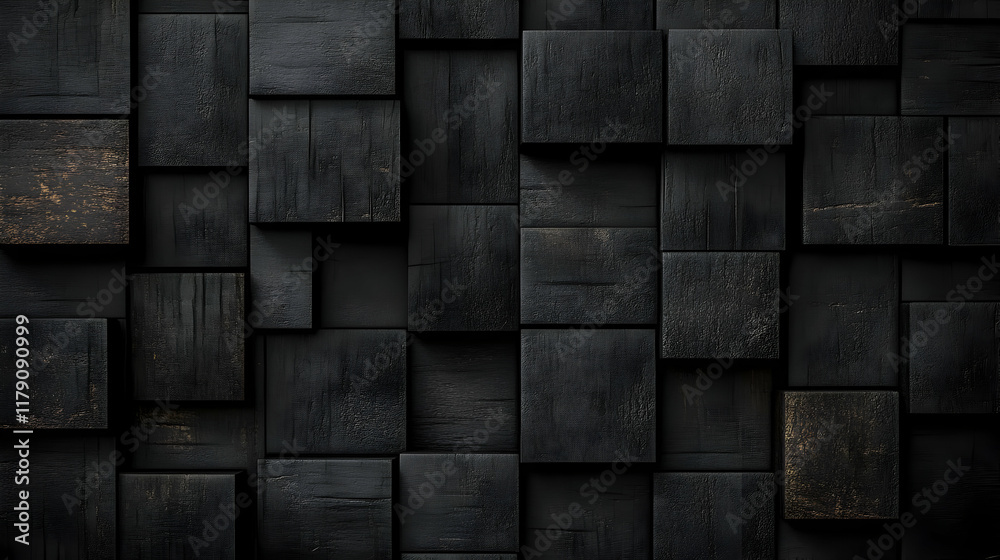 Dark Wooden Block Background 3D Illustration Dark Wooden Block Background 3D Illustration