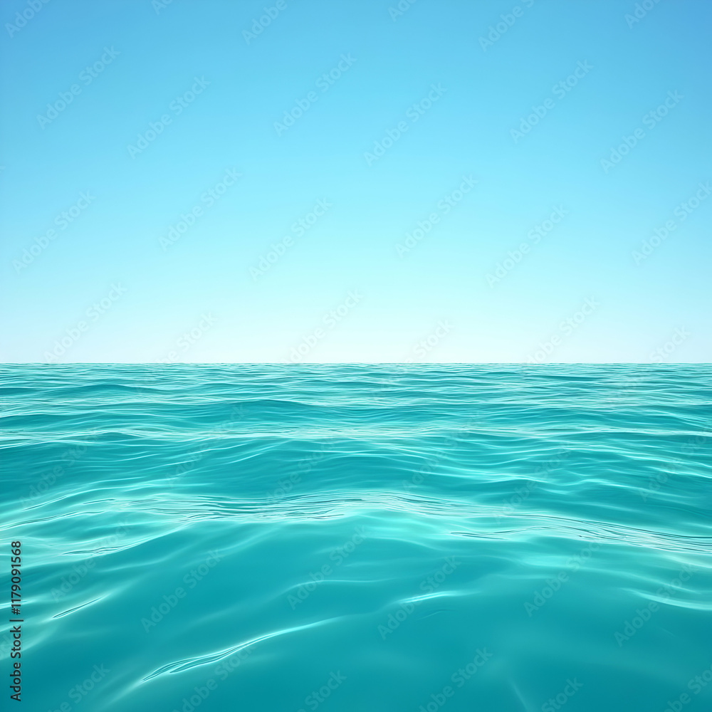 Fototapeta premium Ocean 3D Render Turquoise Water Background