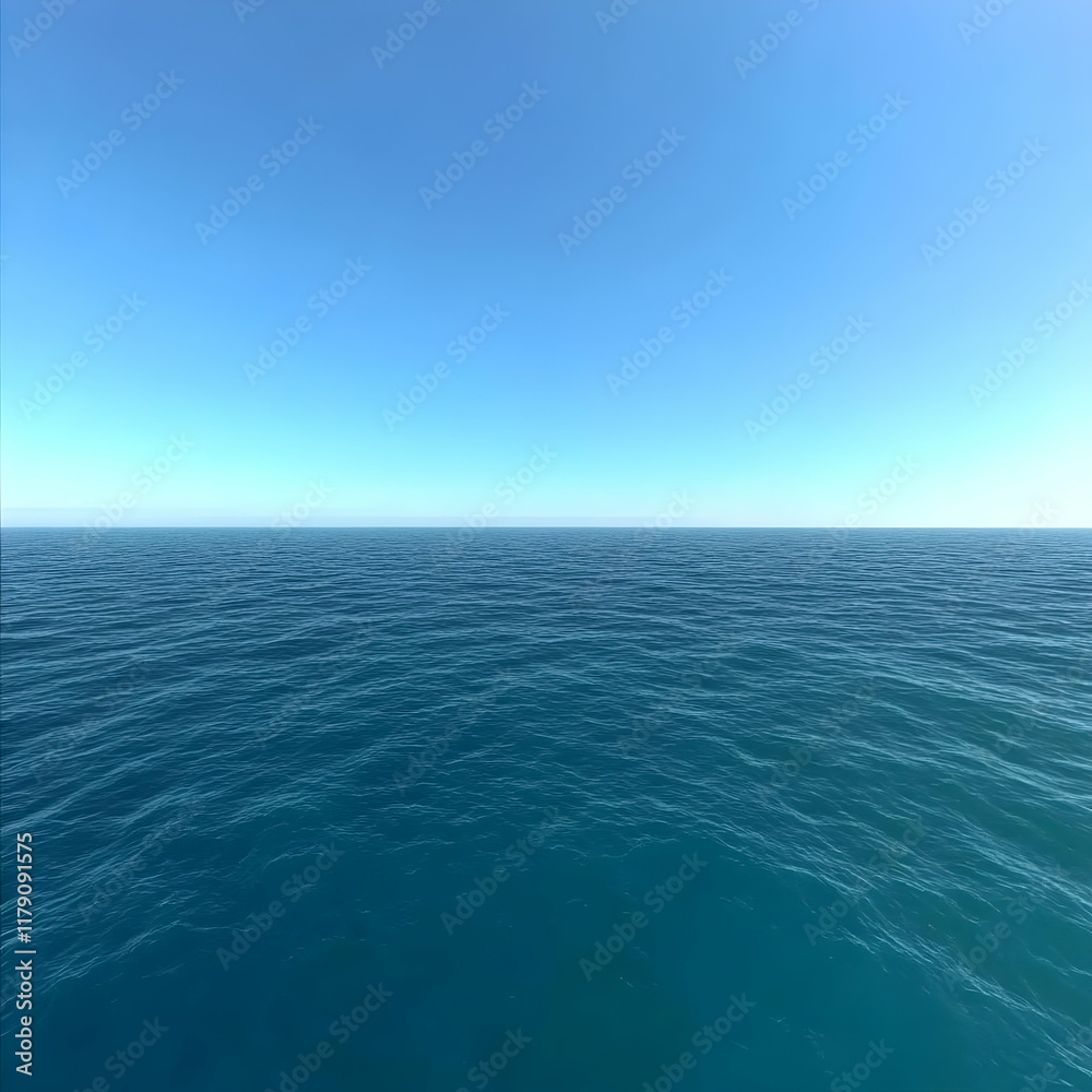 Obraz premium Ocean 3D Render Blue Sea Background