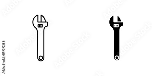 Adjustable wrench icons vector graphic pack