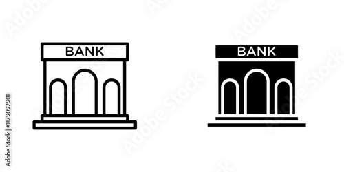 Bank building icons vector graphic pack