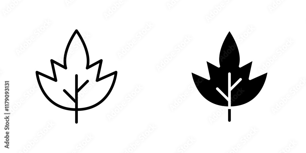 Birch leaf icons vector graphic pack Birch leaf icons vector graphic pack
