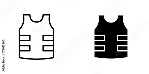 Bulletproof vest icons vector graphic pack