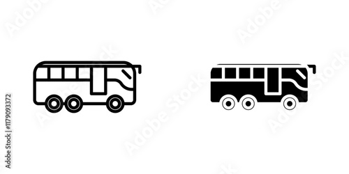 Bus coach icons vector graphic pack
