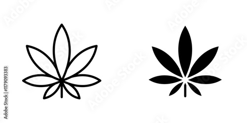 Cannabis leaf icons vector graphic pack