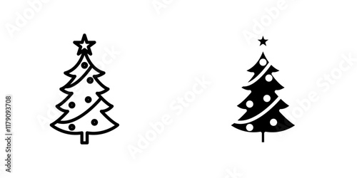 Christmas tree icons vector graphic pack