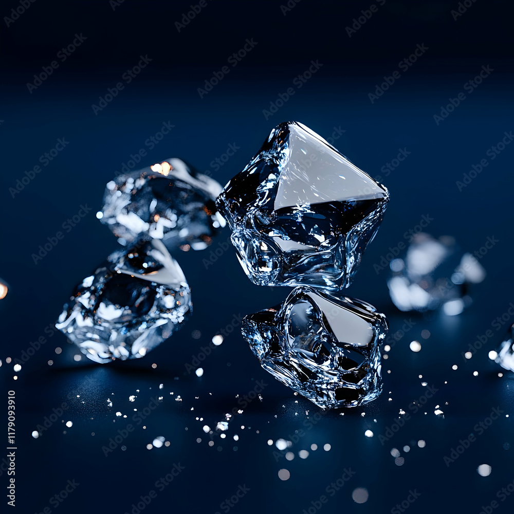 3D Ice Cubes Abstract Background 3D Ice Cubes Abstract Background