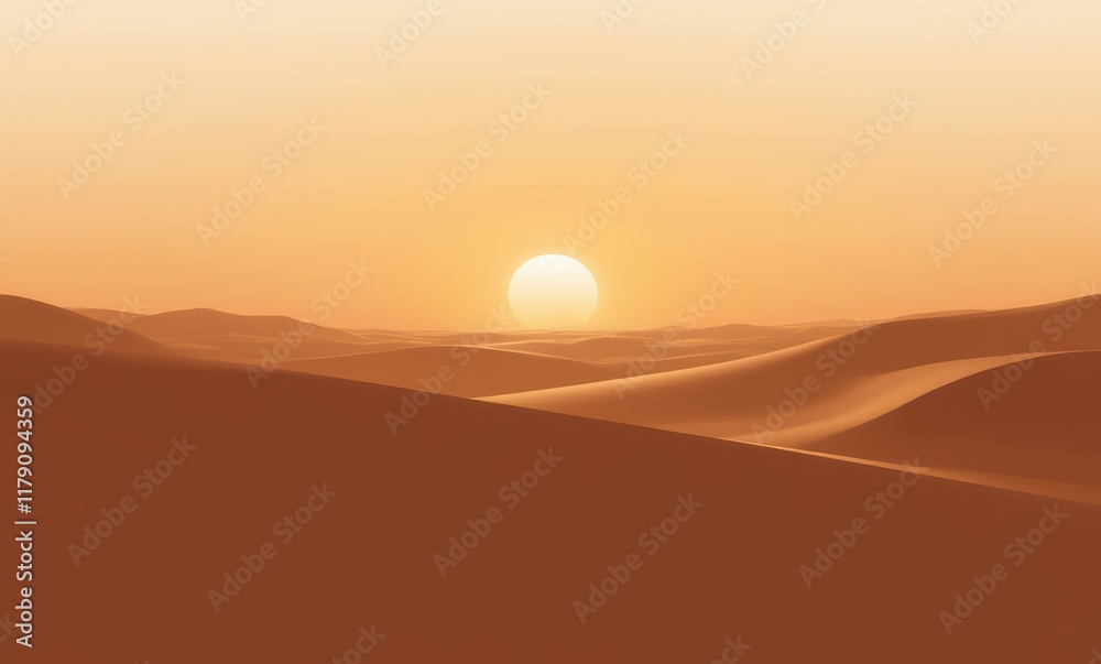 Golden sunset over tranquil sand dunes Golden sunset over tranquil sand dunes