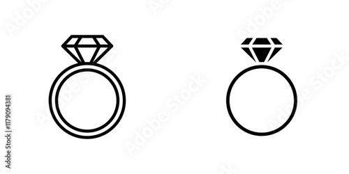 Diamond ring icons vector graphic pack