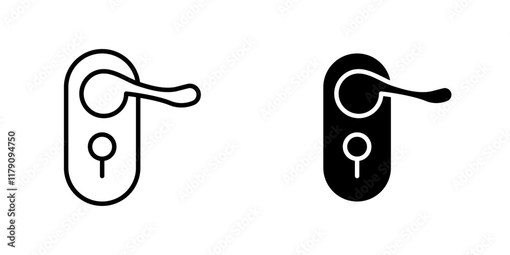 Door handle icons vector graphic pack Door handle icons vector graphic pack