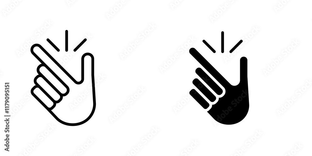 Finger snapping icons vector graphic pack Finger snapping icons vector graphic pack
