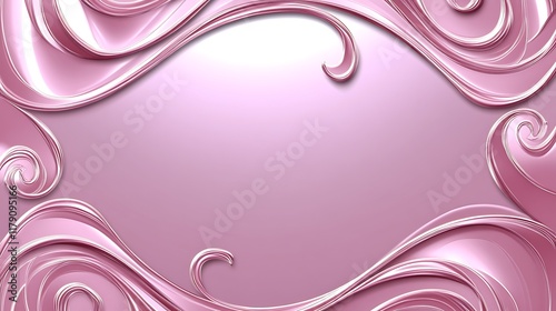 Pink Swirls Frame Elegant Abstract Design Background photo