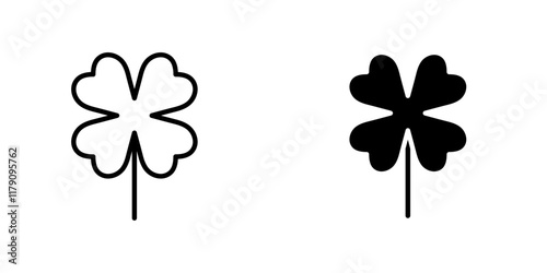 Four leaf clover icons vector graphic pack