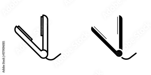 Hair straightener icons vector graphic pack