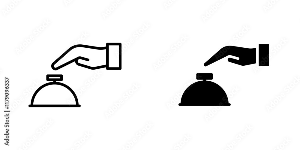 Hand touching service bell icons vector graphic pack