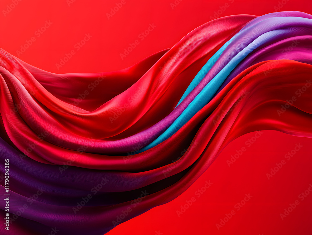 Luxurious Red Fabric on Black Background: A Bold and Elegant Design Element Luxurious Red Fabric on Black Background: A Bold and Elegant Design Element