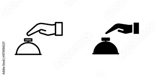 Hand touching service bell icons vector graphic pack