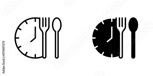 Lunch time icons vector graphic pack