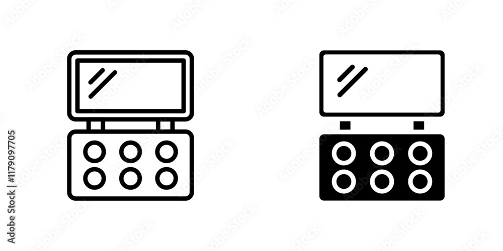 Makeup palette icons vector graphic pack Makeup palette icons vector graphic pack