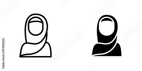 Muslim women icons vector graphic pack