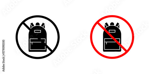 No backpacks allowed sign vector graphic pack