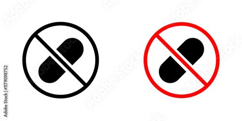 No drugs sign vector graphic pack
