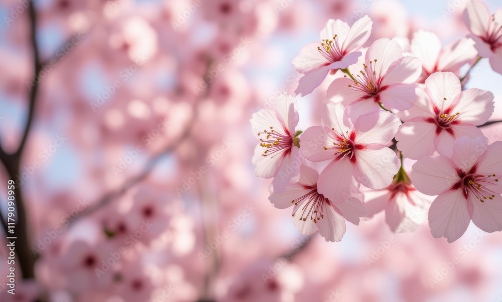 Close-up of pink cherry blossoms in bloom Close-up of pink cherry blossoms in bloom
