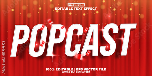 Pop Cast editable text effect in modern trend style
