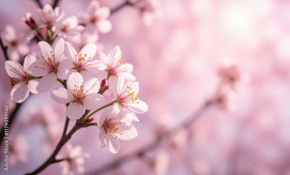 Delicate pink cherry blossoms in spring Delicate pink cherry blossoms in spring