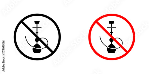 No hookah sign vector graphic pack