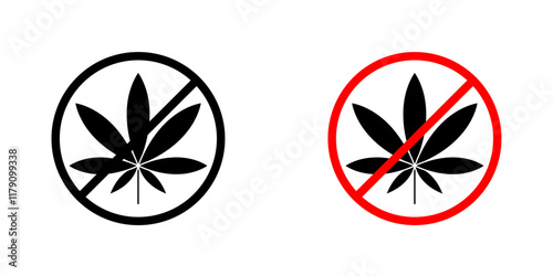 No Marijuana sign vector graphic pack