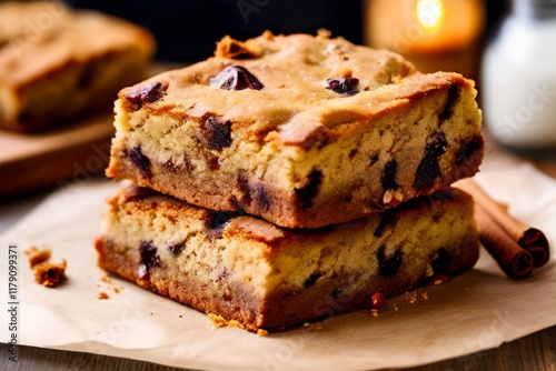 chai spice blondies warm spices in a chewy blondie bar photo