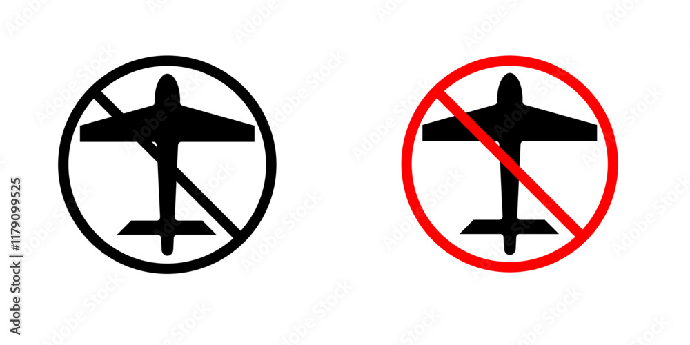 No plane sign vector graphic pack No plane sign vector graphic pack