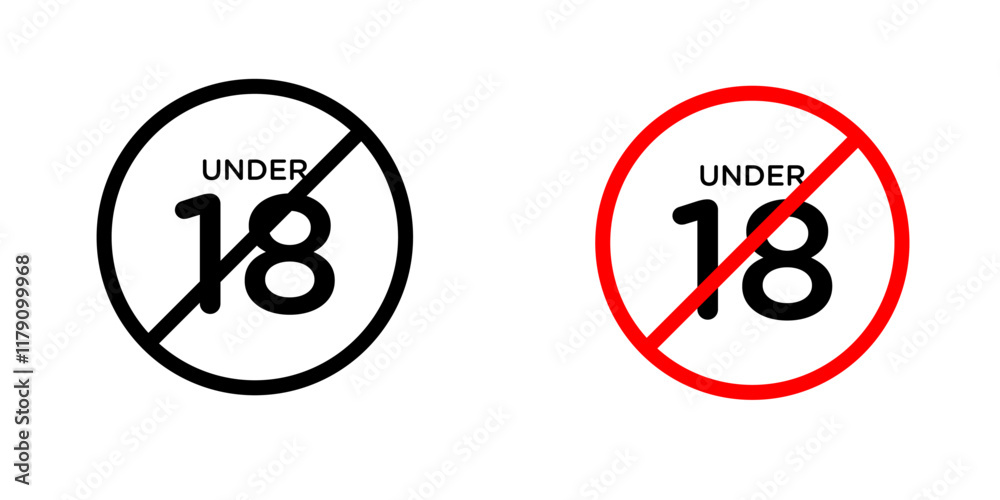 No under eighteen sign vector graphic pack No under eighteen sign vector graphic pack